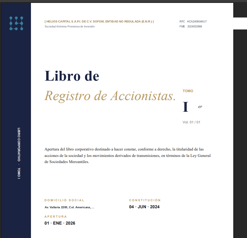Generación de libros corporativos en Legal Hunt